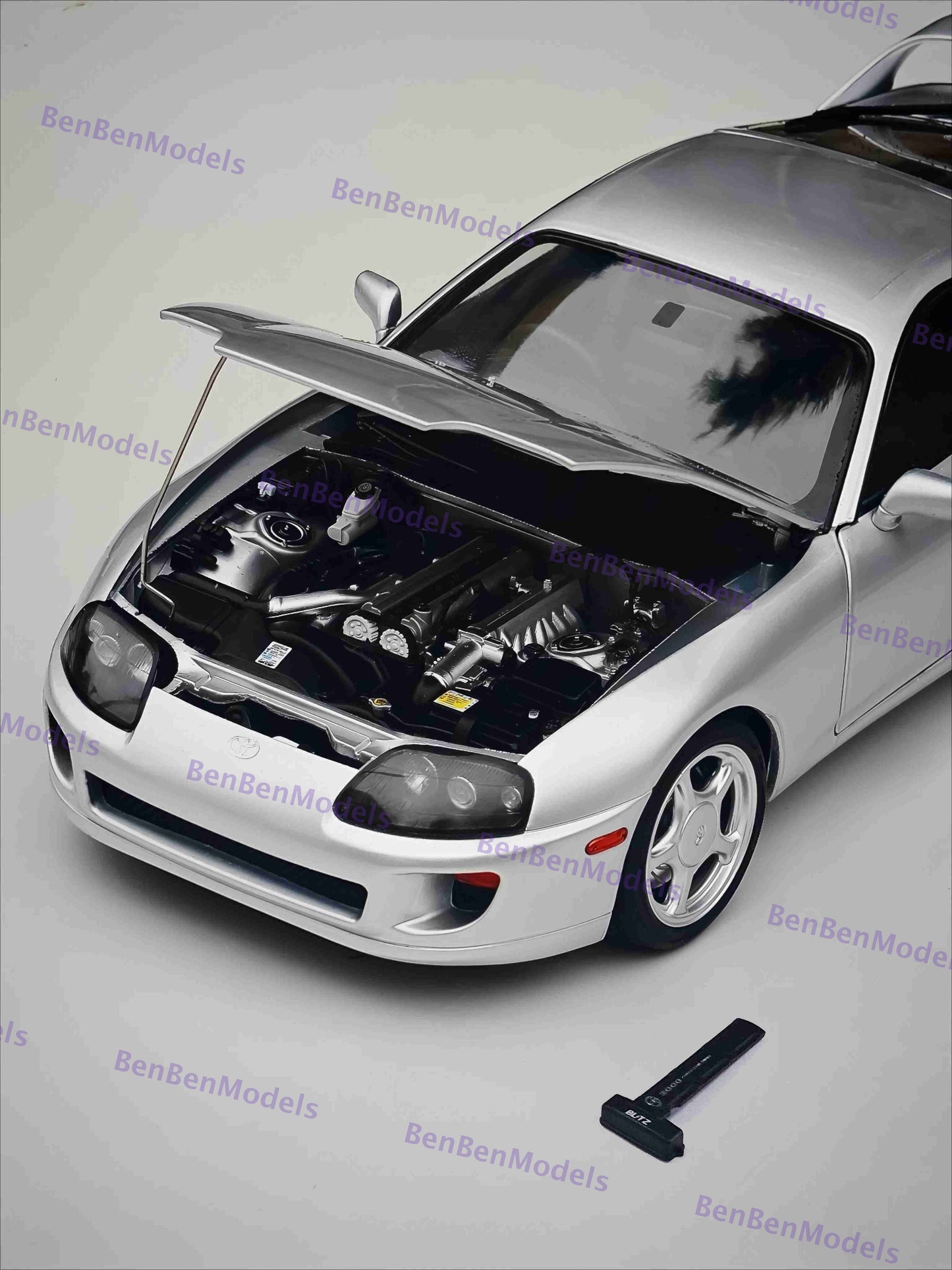 1/18 WHELART Toyota Supra A80 RHD Silver Coupe Full-open type Diecast Pre-sale