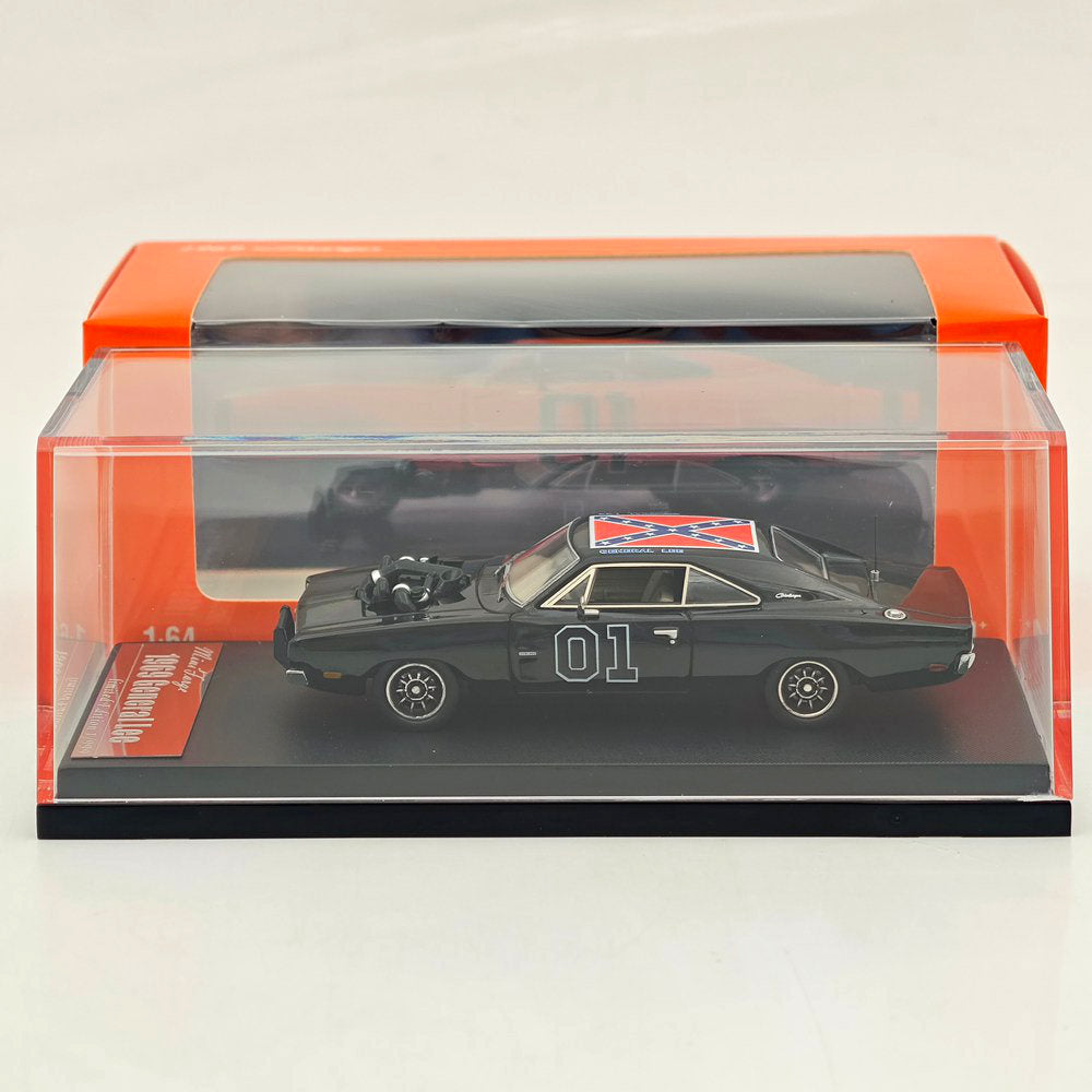 Mini Forge 1:64 1969 Charger General Lee Black with 1600 HP Twin-Turbo LS Diecast Motor