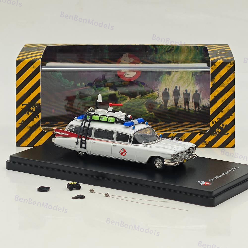 1/64 YS Cadillac Ghostbusters Ecto-1 Diecast Model Minicar White Limited