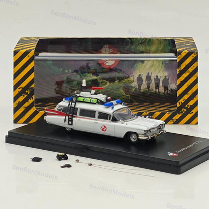1/64 YS Cadillac Ghostbusters Ecto-1 Diecast Model Minicar White Limited