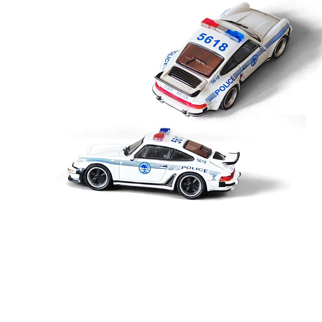 Pre-order 1:64 Rhino Model 911 Turbo 930 Miami Police Department Diecast Model Car