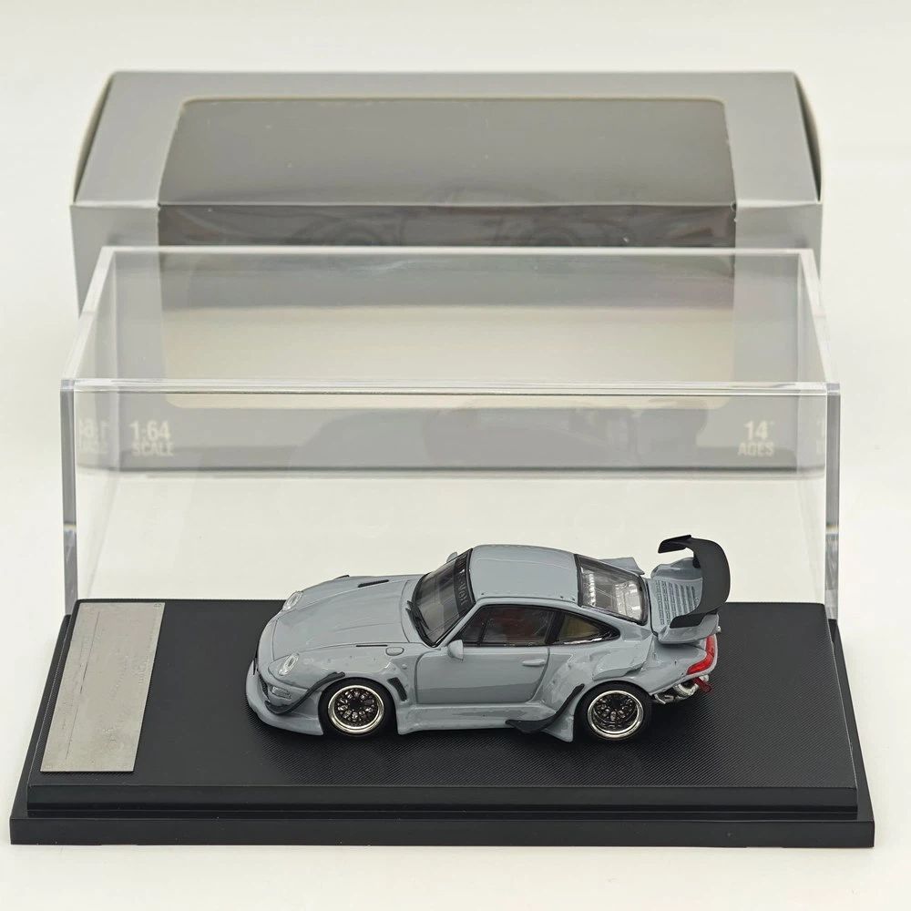 1:64 SW 993 911 Cement Grey Low & High Wing Diecast Model Car Collectible