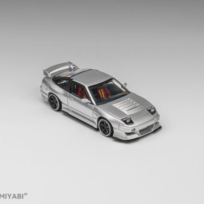 1/64 MT180SX Custom Aero Style Metallic Silver Alloy Diecast Hobby Display Model Gifts Toys