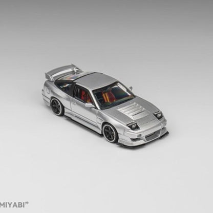 1/64 MT180SX Custom Aero Style Metallic Silver Alloy Diecast Hobby Display Model Gifts Toys