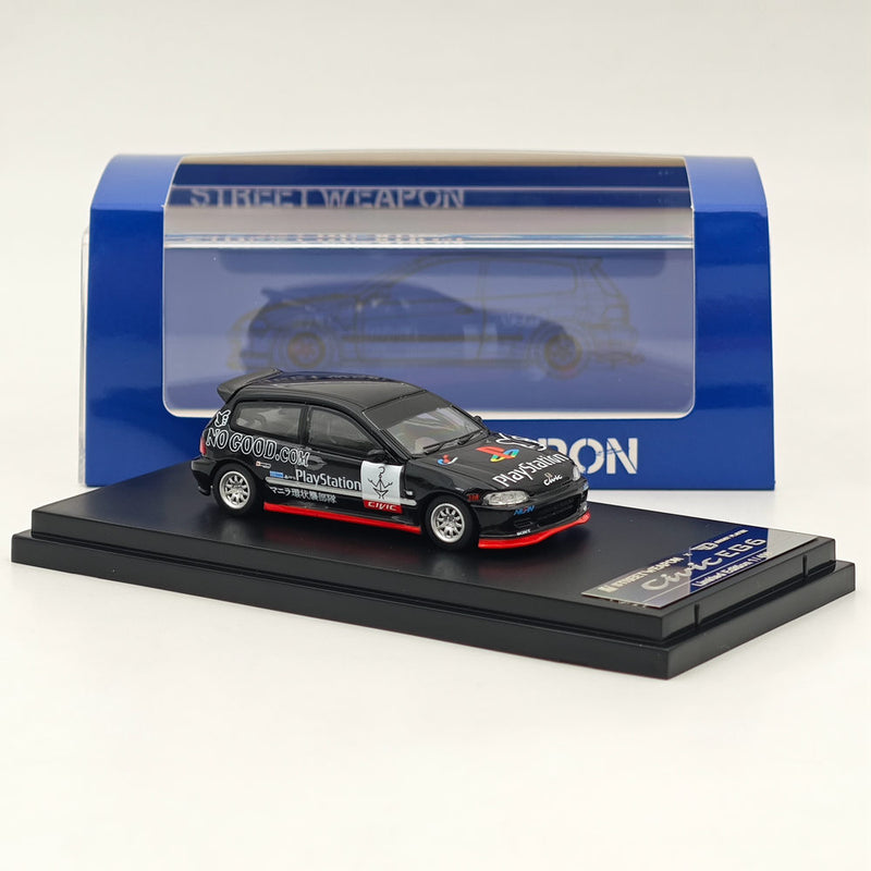 1:64 SW HONDA CIVIC GEN.5 Spoon EG6 PLAY STATION Diecast Models Car Collection