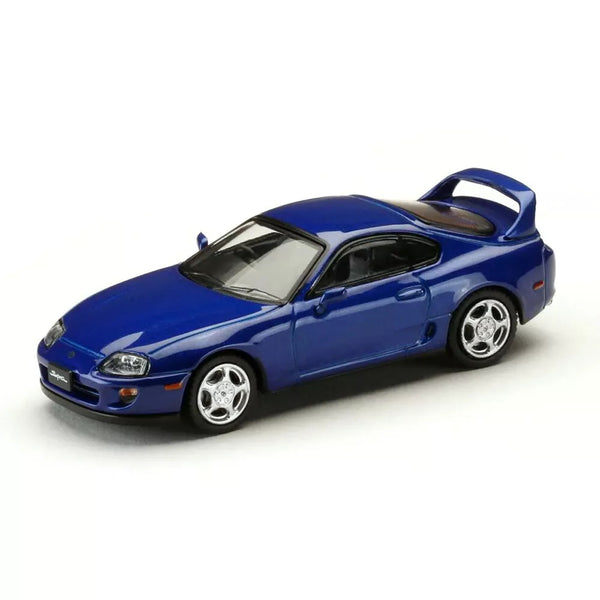 Hobby Japan 1/64 Toyota SUPRA RZ JZA80 with Active Spoiler Parts Blue HJ642042BL Diecast Models Car Collection