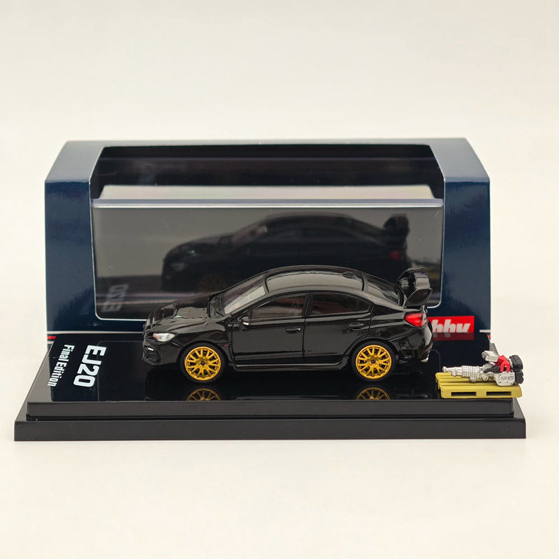 1/64 Hobby Japan Subaru WRX STI EJ20 Final Edition With Engine Black Diecast Car Limited Collection Auto Toys Gift