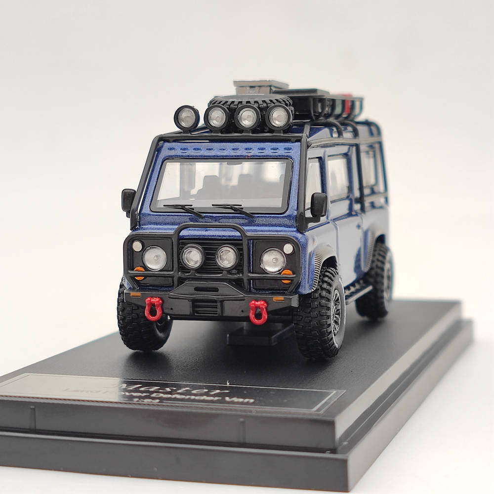 Master 1:64 Land Rover Defender Van Camp Gulf Jouets moulés sous pression Modèles de voitures Véhicules miniatures Hobby Cadeaux de collection 