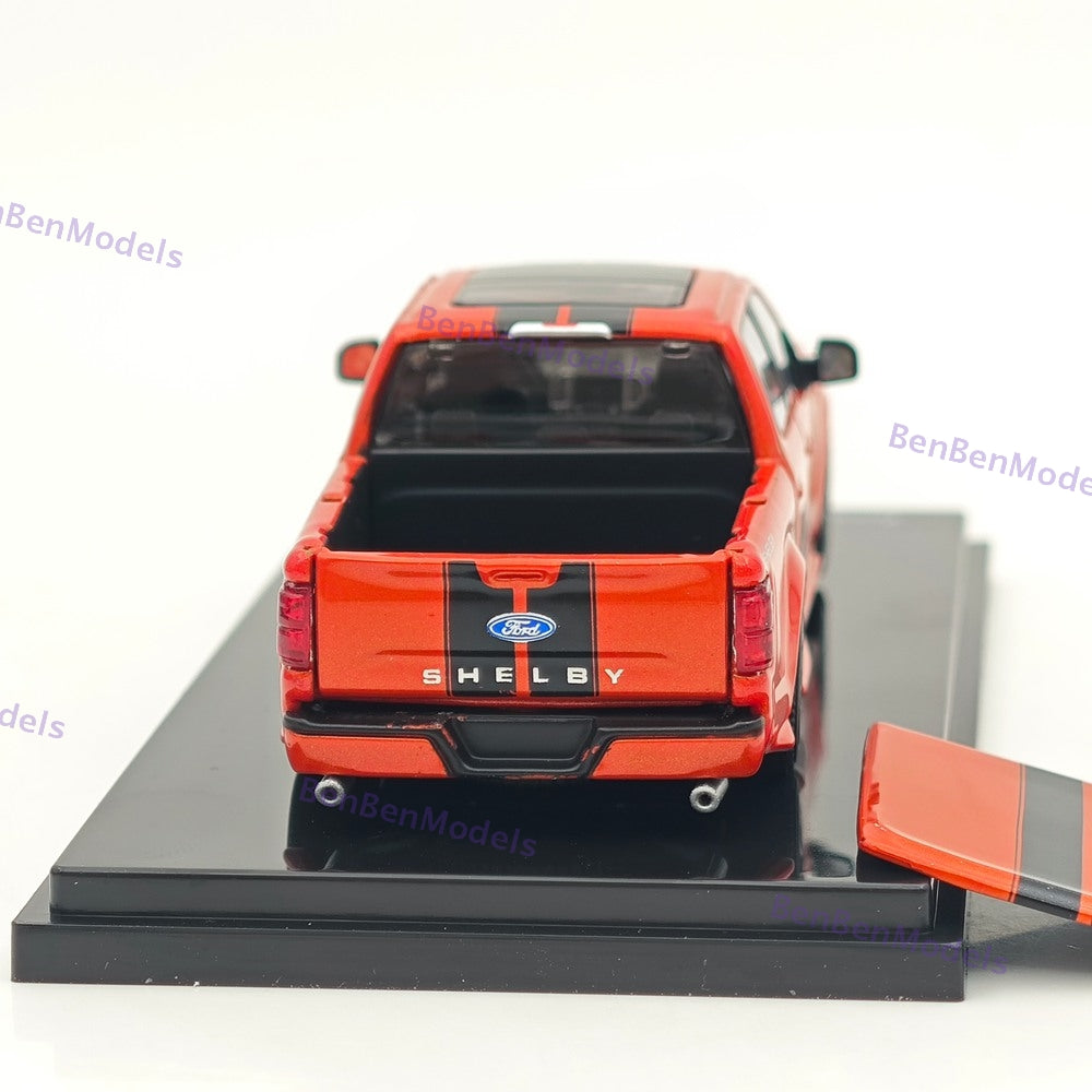 Funny Model 1/64 F-150 Shelby Super Snake Pickup Sport Truck Model Orange with Black Stripes Diecast Model Car Limited Collection - with Accessories