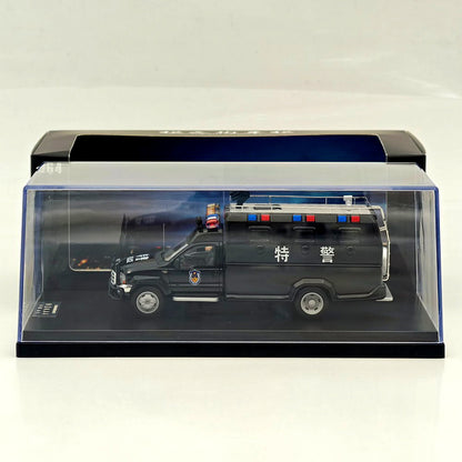 The Art of Model 1:64 F550 Super Duty Anty-Riot Personnel Carrier Black SWAT Livery Diecast Model Car