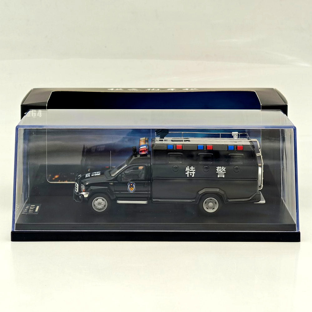 The Art of Model 1:64 F550 Super Duty Anty-Riot Personnel Carrier Black SWAT Livery Diecast Model Car