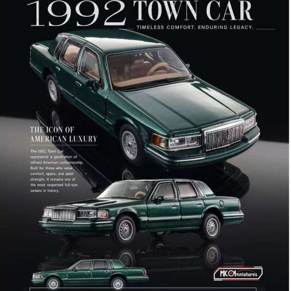 MK Miniatures 1/64 Town Car 1993 Private Taxi/Cartier Green Alloy car Limited