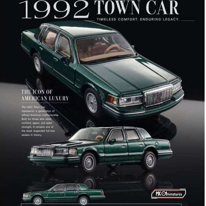 MK Miniatures 1/64 Town Car 1993 Private Taxi/Cartier Green Alloy car Limited