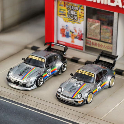 Pre order STREET WARRIOR SW 1:64 911 RWB 993 964 #89 Apple Clearcoat version Racing Sports Model Diecast Car