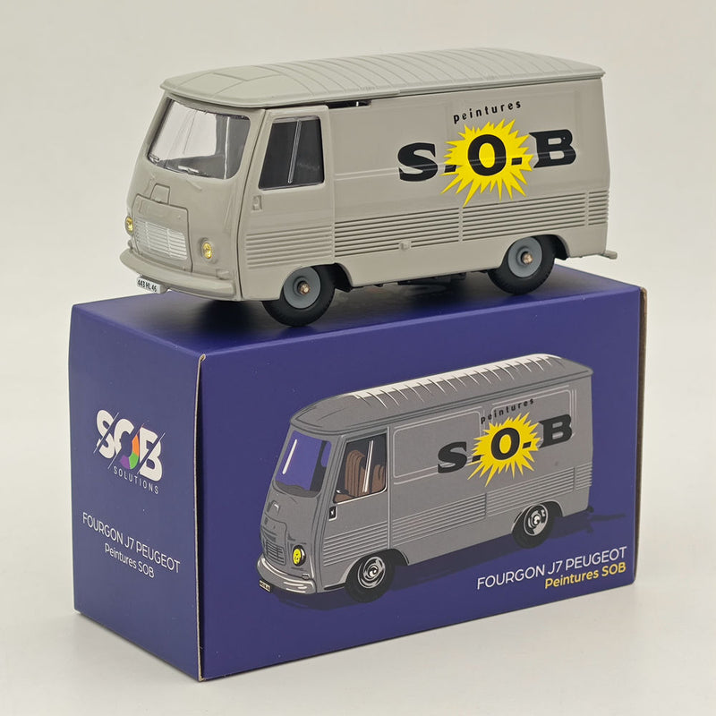 1/43  Norev Fourgon J7 Peugeot Peintures SOB Diecast Model Cars Collection Grey