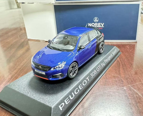 1/43 Norev Peugeot 308 GTi SPORT VERSIO Blue/BLACK Diecast Models Car Collection