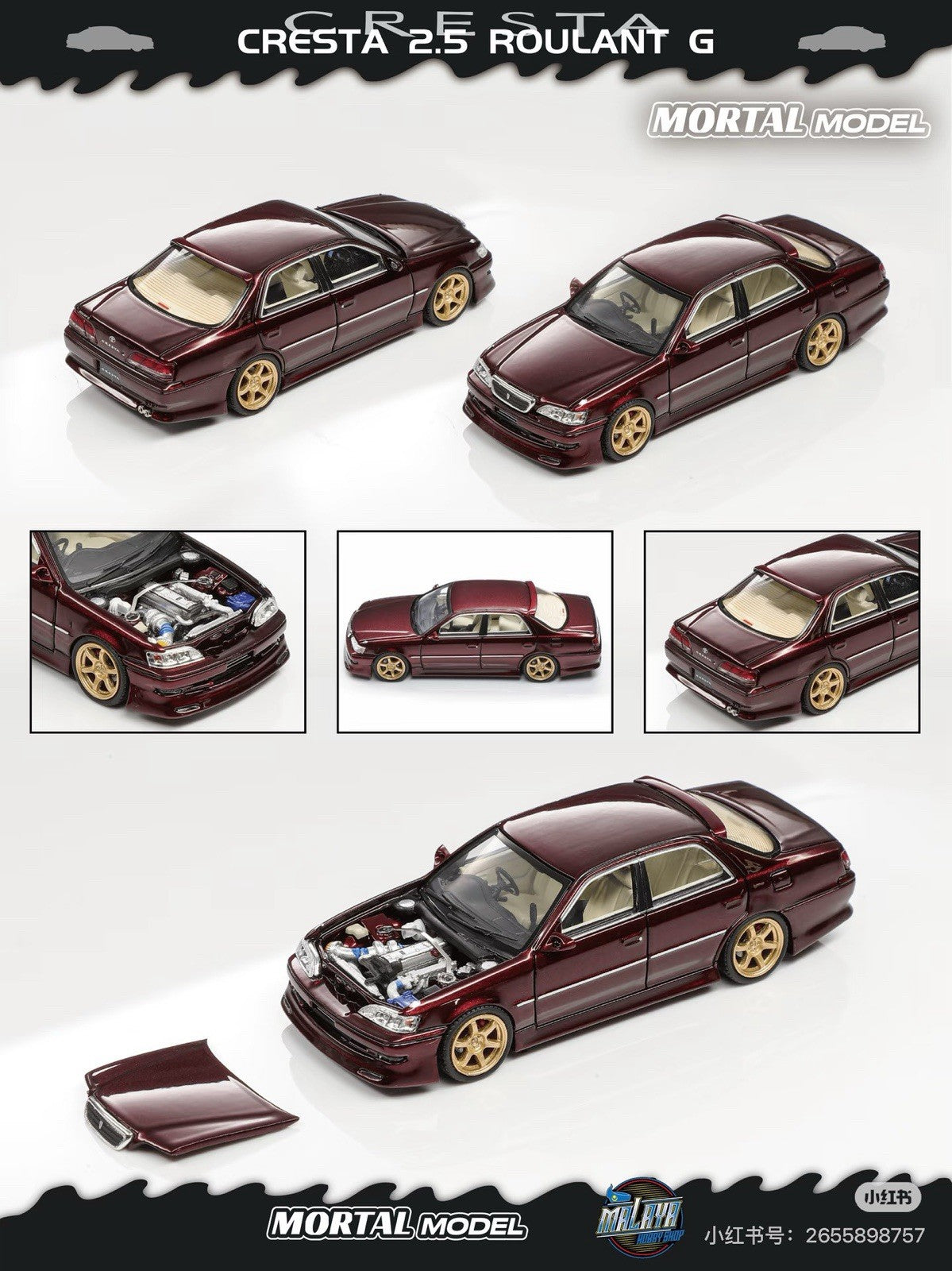 Mortal 1:64 TOYOTA CRESTA 2.5 ROULANT G Malaysian Custom Alloy Model Collectible