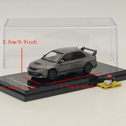 Hobby Japan 1:64 Lancer GSR Evolution IX MR with Engine Display Model Medium Purplish Gray Mica HJ647054MP Diecast Model Car Limited Collection