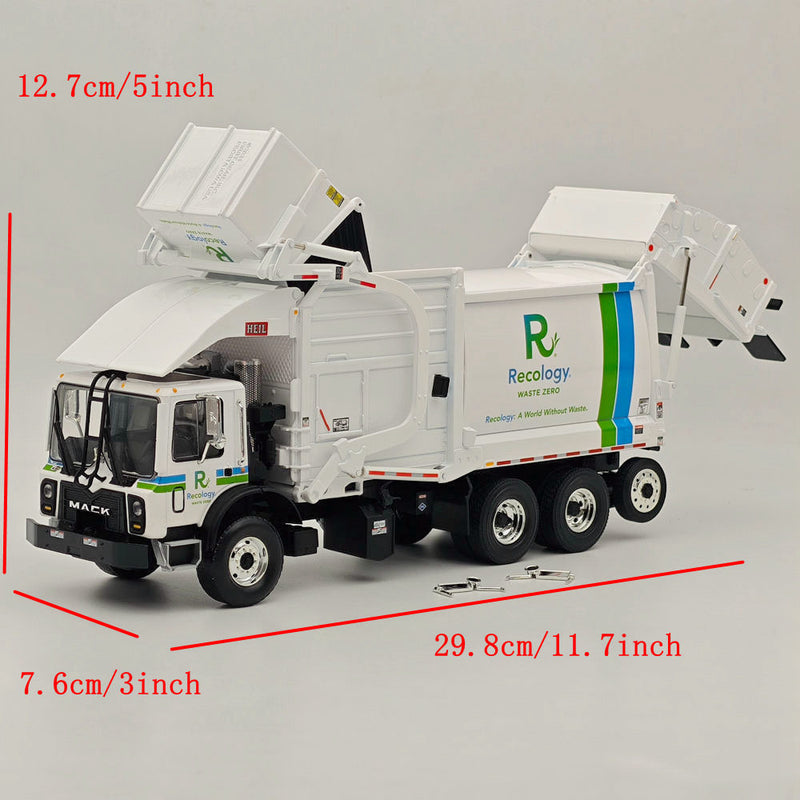 FIRST GEAR 1/34 Mack TerraPro Front End Load Refuse with CNG Tailgate White 10-4228 DIECAST Model Truct Collection