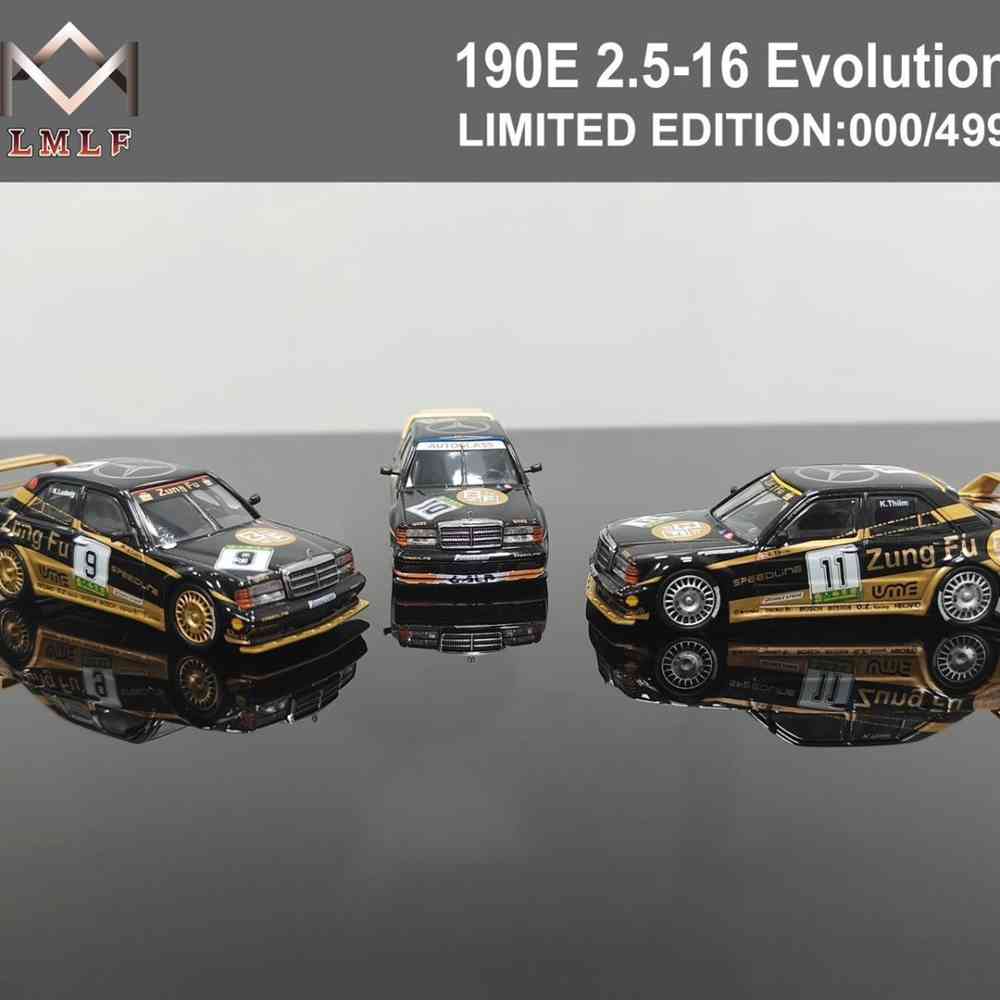 Fine Works 1:64 Mercedes Benz 190E 2.5-16 EVO2 DTM Racing Version Miniature Diecast Toys Car Models Collection Gifts