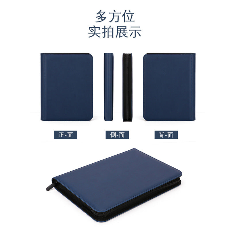 Multi Pocket PU Leather Zipper Card Album for PTCG CCG OCG TCG Sports Trading Cards Storage