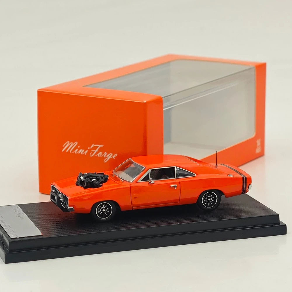 Mini Forge 1:64 1969 Charger RT style General Lee / with 1600 HP Twin-Turbo LS Diecast Motor Limited Edition Diecast Model Car