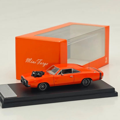 Mini Forge 1:64 1969 Charger RT style General Lee / with 1600 HP Twin-Turbo LS Diecast Motor Limited Edition Diecast Model Car
