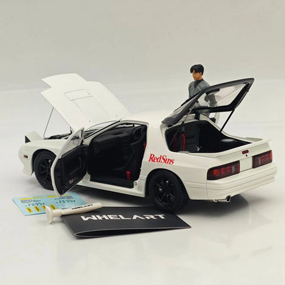 WHELART 1:18 RX7 FC3S Initial D 30e Anniversaire Voiture miniature en alliage + figurine