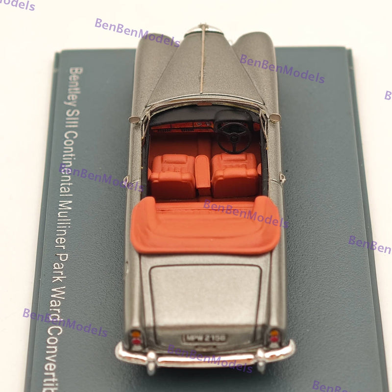 1/87 NEO Bentley SIII Continental Mulliner Park Ward Convertible Grey Resin Car