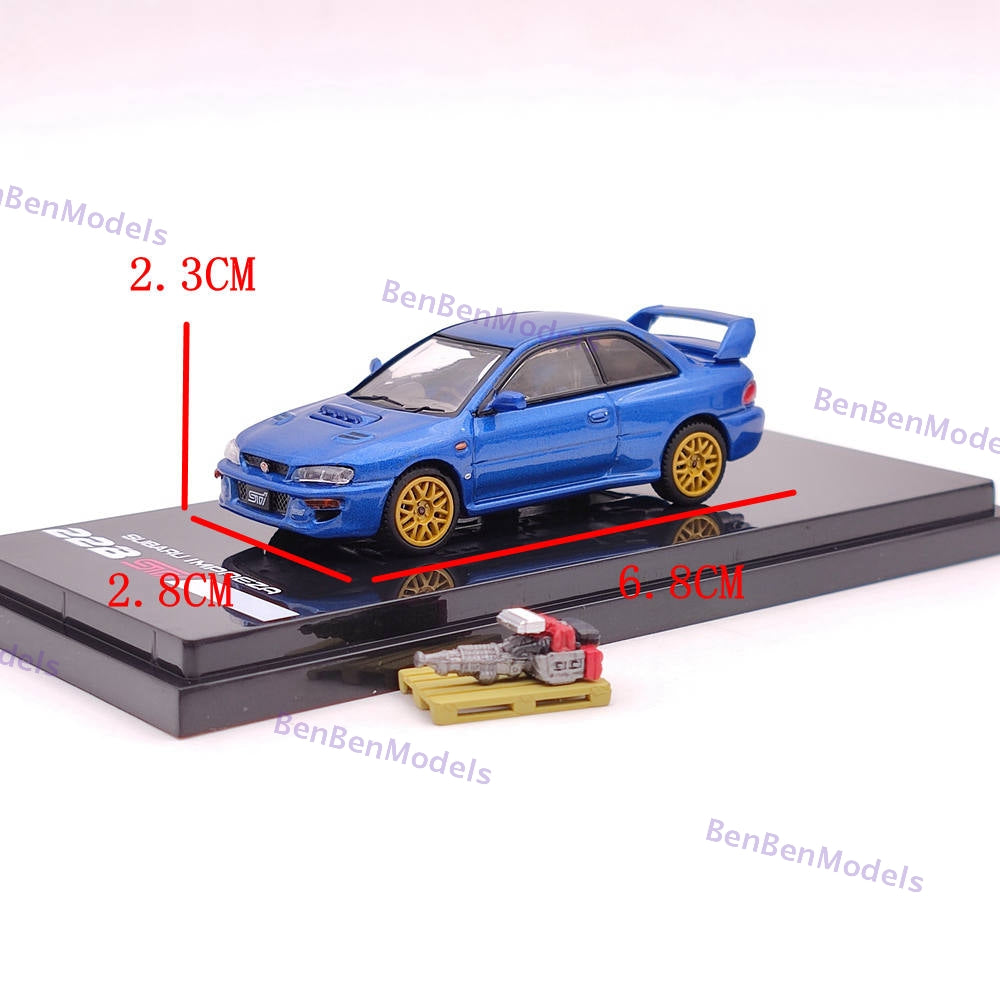 1/64 Hobby Japan Subaru Impreza 22B STi Version GC8 With Engine HJ641041BL Blue