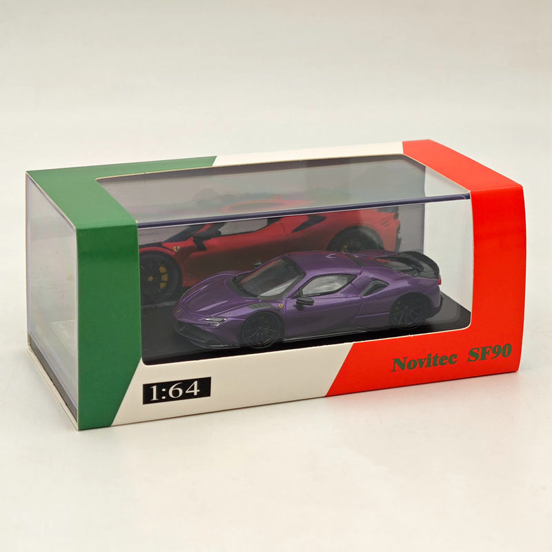 Fine model 1:64 Scale Novitec Ferrari SF90 Diecast Models Car Collections Purple