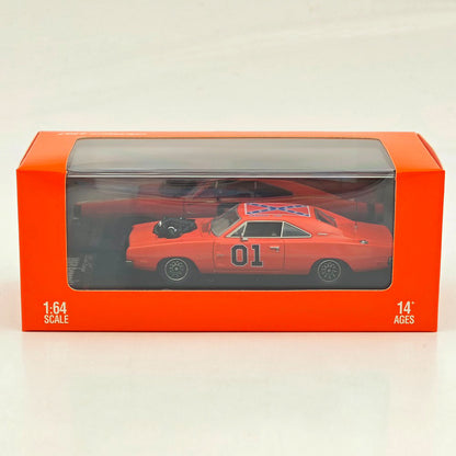 Mini Forge 1:64 1969 Charger General Lee Red with 1600 HP Twin-Turbo LS Diecast Motor