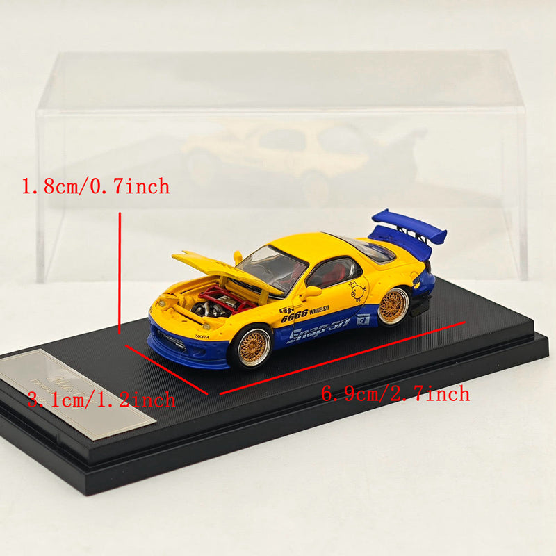 Master 1:64 Mazda RX-7/RX7 FD3S Hood and Headlights Can Open Diecast Models Toys Car Collection Gifts