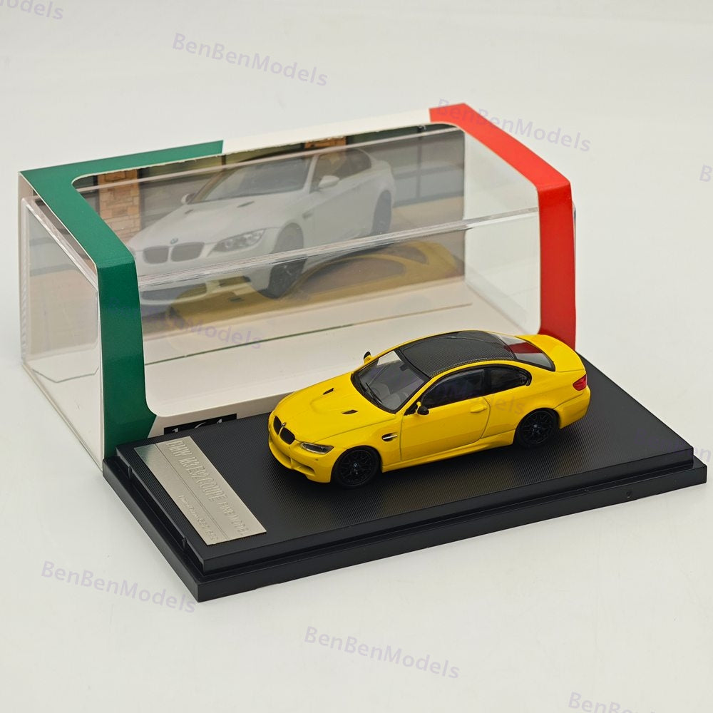 Fine model 1/64 BMW M3 E92 COUPE Diecast Model Car Limited Collection Yellow