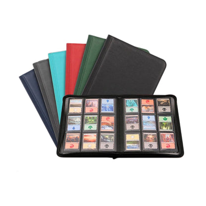 Multi Pocket PU Leather Zipper Card Album for PTCG CCG OCG TCG Sports Trading Cards Storage
