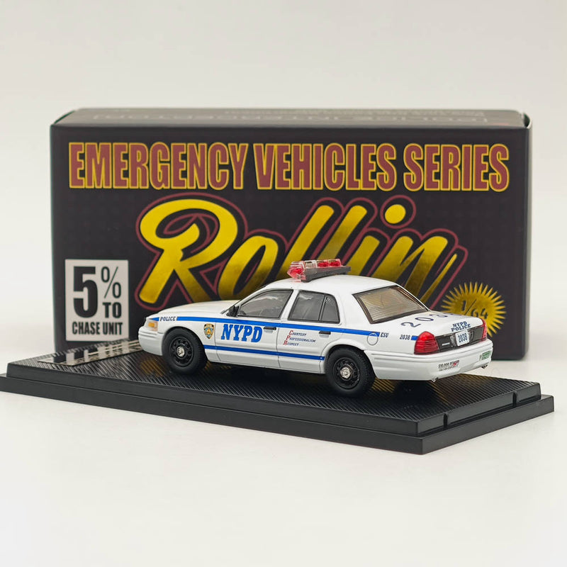 Rollin 1:64 Ford CV NYPD/LAPD Police Car Victoria Crown Diecast Toys Car Models Miniature Hobby Collectible Gifts