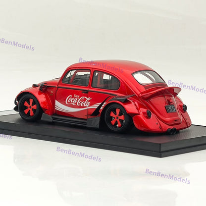 1/18 Volkswagen VW Beetle Wide Body Coca-Cola RWB Robert Design Resin Car Red