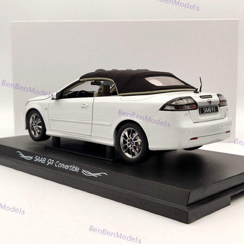Original 1:18 93 9-3 Convertible Sport Car White Diecast Model Car Limited Edition