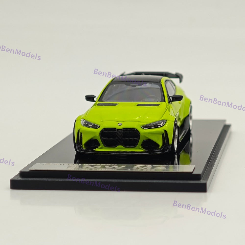 1:64 SW BMW G82 M4 Wide-Body Modified - Sao Paulo Yellow Diecast Models Car