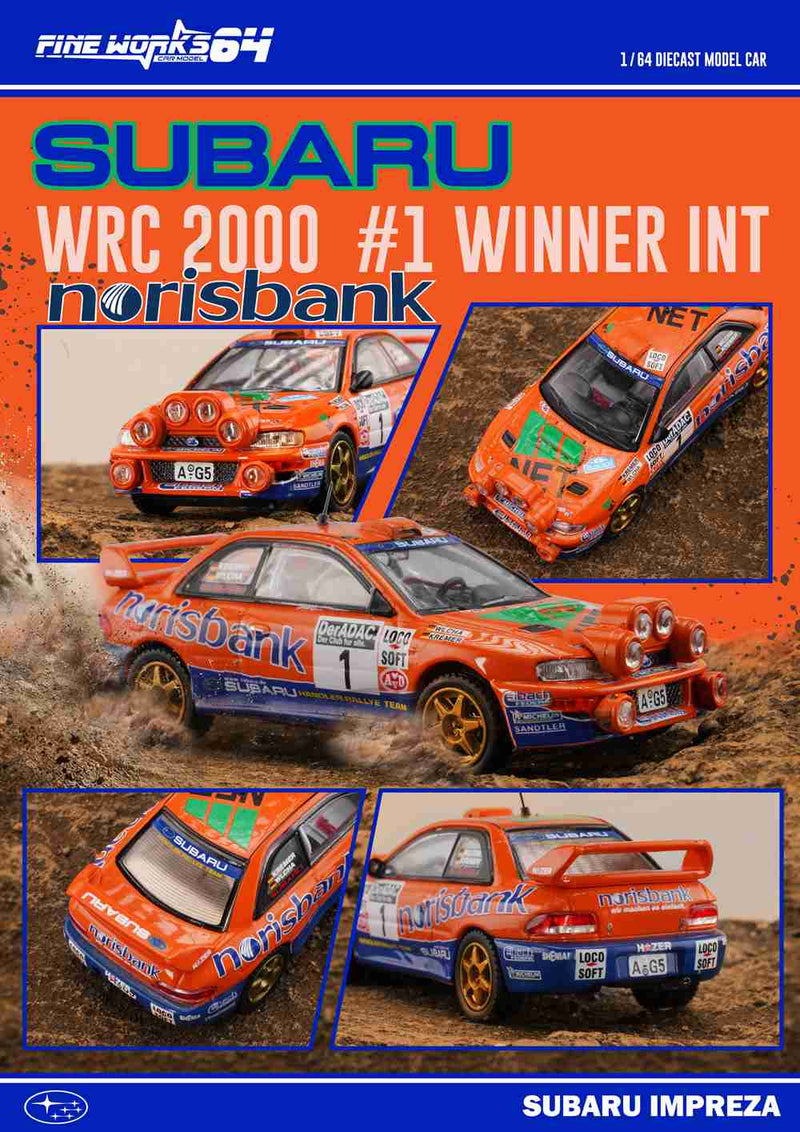 Pre-sale Fine Works 1:64 Subaru WRC Champion Racing Diecast Toys Car Models Collection Gifts Limited Edition