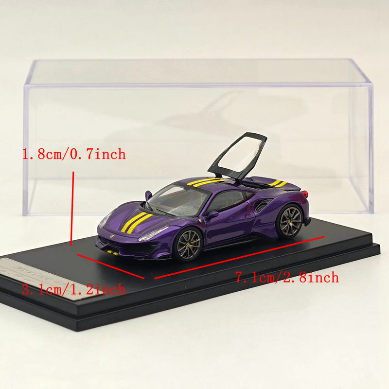 Ichilan 1:64 Ferrari Novitec 488 Pista Purple Super Racing Sports Model Diecast