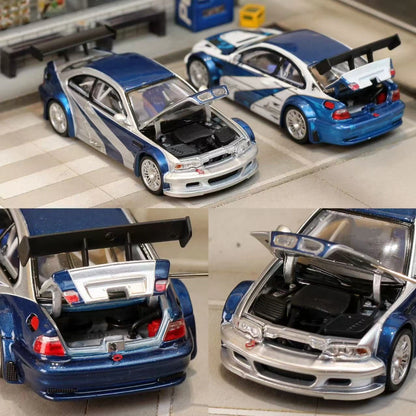 In Stock Ghost Player 1:64 E46 M3 GTR NFS Open Hood & Trunk Diecast Model Car Limited Collection
