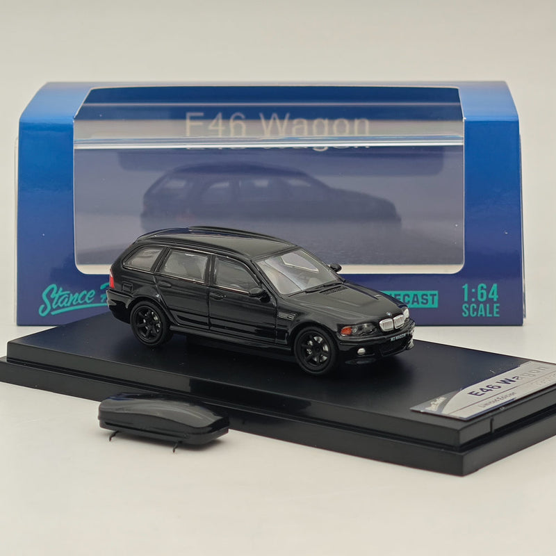 1:64 SH E46 Wagon Metallic Black Diecast Model Car Limited Collection