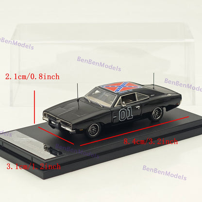 1:64 Mini Forge 1969 Charger General Lee Black Diecast Metal Car Limited