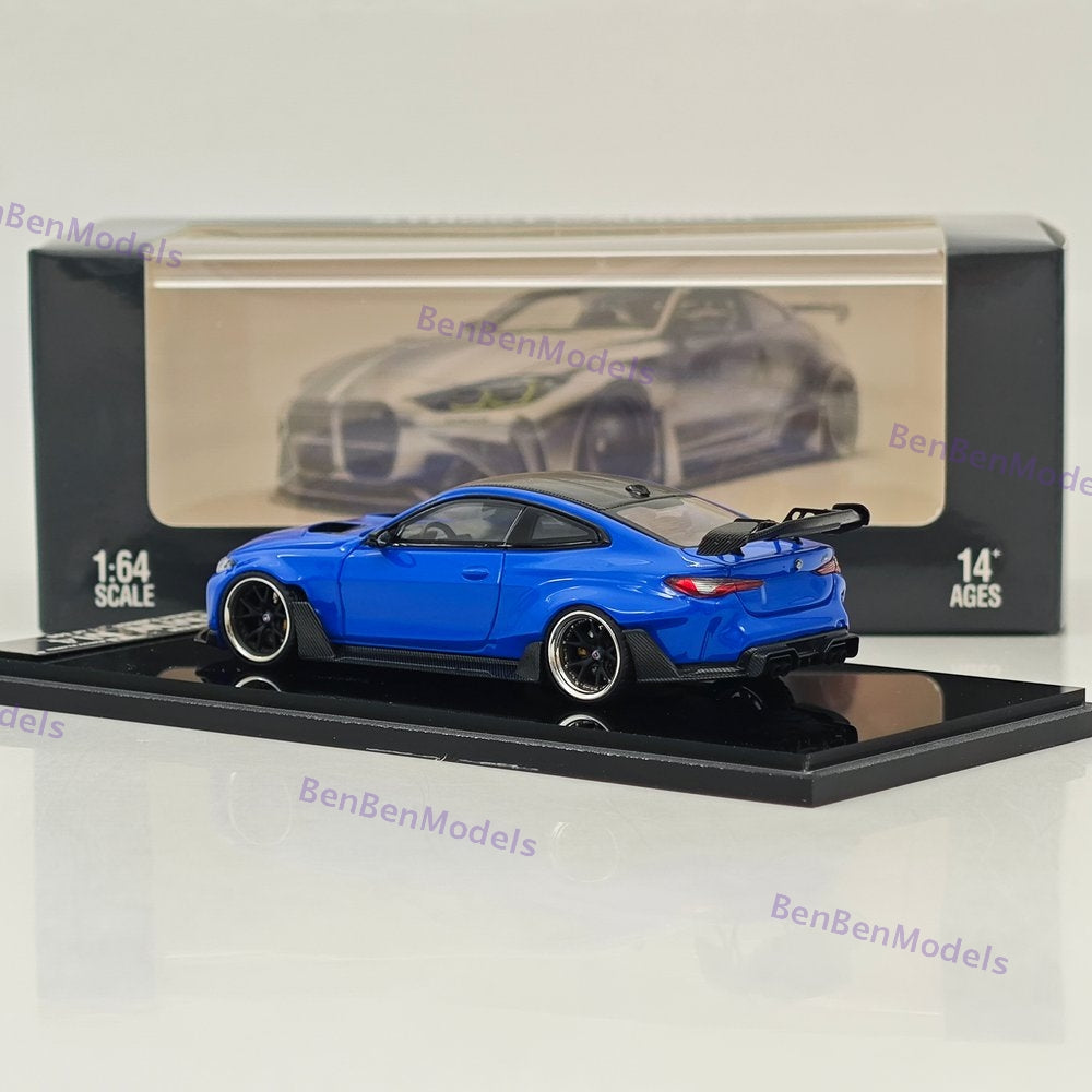 1:64 SW BMW G82 M4 Wide-Body Modified - Portimao Blue Diecast Model Car Limited