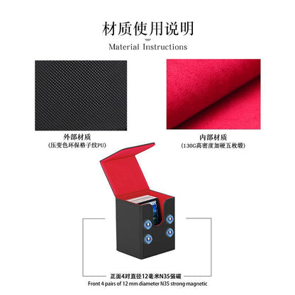 PU Leather Card Deck Box 100+ Cards TCG Storage Case for Trading Card Games