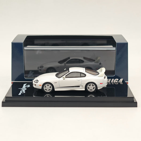 Hobby Japan 1/64 Toyota SUPRA RZ JZA80 GENUINE CUSTOMIZED VER with ActiveSpoiler White HJ643042W Diecast Models Car Collection