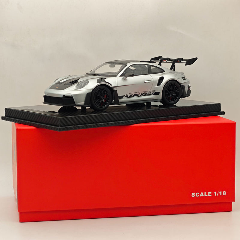 AI MODEL 1/18 Porsche 992 GT3 RS SILVER Resin High-Quality Collection Car Model