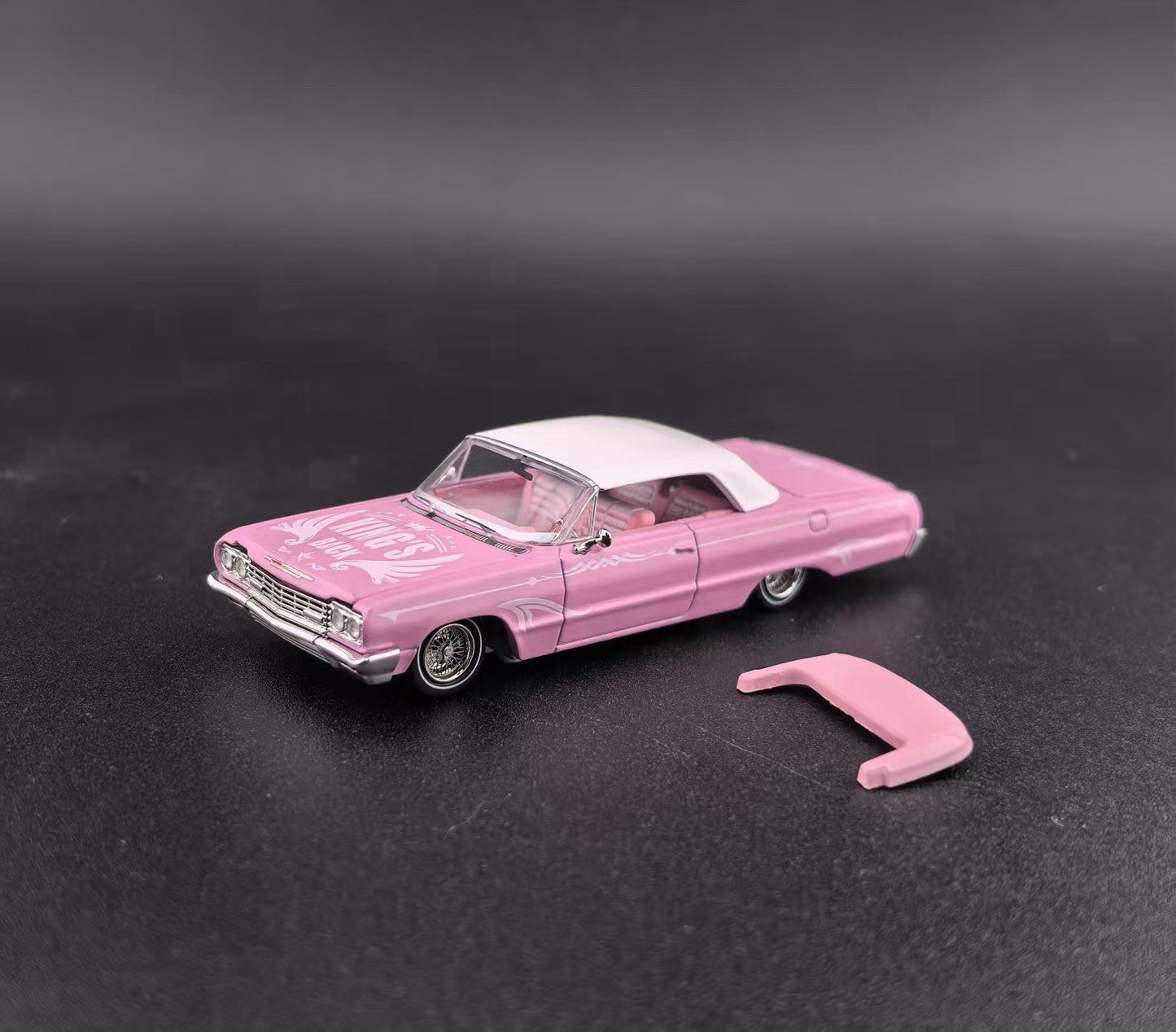Fine Works FW 1:64 Impala Lowrider Openable Convertible Adjustable Chassis Diecast Alloy Car Models Gifts