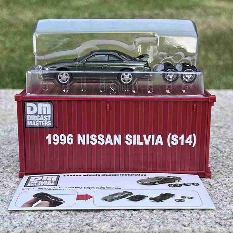 DM Container DieCast Master 1:64 Nissan Silvia S14 S15 Toys Car Models Miniature Hobby Collection Gifts